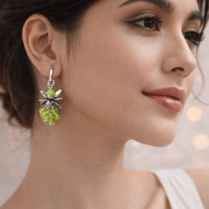 Alternative view of Green Blossom Drop Earrings