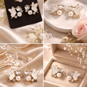 Alternative view of Pearl Flutter Stud Earrings