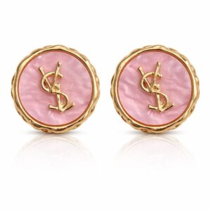 Pink Enamel Round Stud Earrings for Women | Anti Tarnish Gold Plated | Premium Enamel Finish