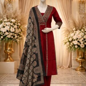 Alternative view of Women’s Pure Cotton Kurta Set with Dupatta | 3 Piece Ethnic Wear Set | Printed Kurta, Pant & Dupatta