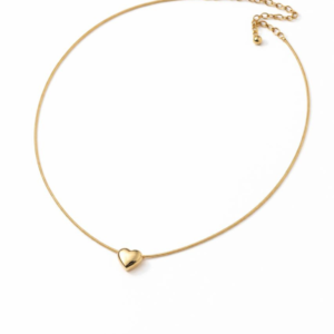 Alternative view of Gold Plated Snake Chain Necklace with Heart Pendant for Women | Artificial Fashion Jewelry