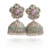 Oxidized Silver Jhumki Earrings for Women | Traditional Indian Dome Jhumka with Pearl Drops