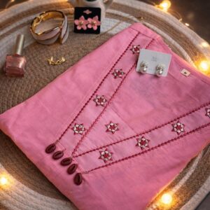 Alternative view of Women’s Pink Printed Kurta Set with Dupatta – 3 Piece Straight Kurta