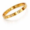 Anti-Tarnish Gold Plated Crystal Studded Bracelet for Women | Minimalist Round Bangle