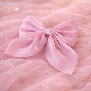 Alternative view of Elegant Tissue Silk Hair Bow Clip for Women & Girls | Soft Fabric Large Bow Hair Accessory