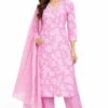 Women’s Pure Cotton 3 Piece Kurta Set with Dupatta | Floral Printed Straight Kurta, Pants &  Dupatta | Ethnic Wear Suit Set for Daily, Office & Festive Wear