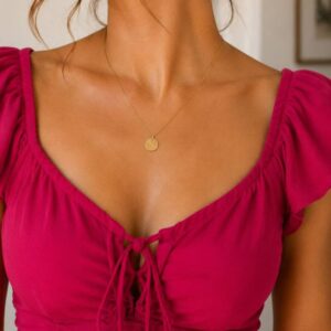 Alternative view of Women’s Fuchsia Pink Ruched Crop Top